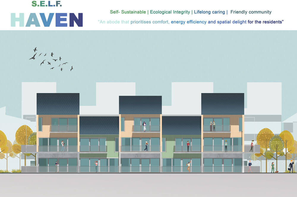 Three houses on a housing estate.