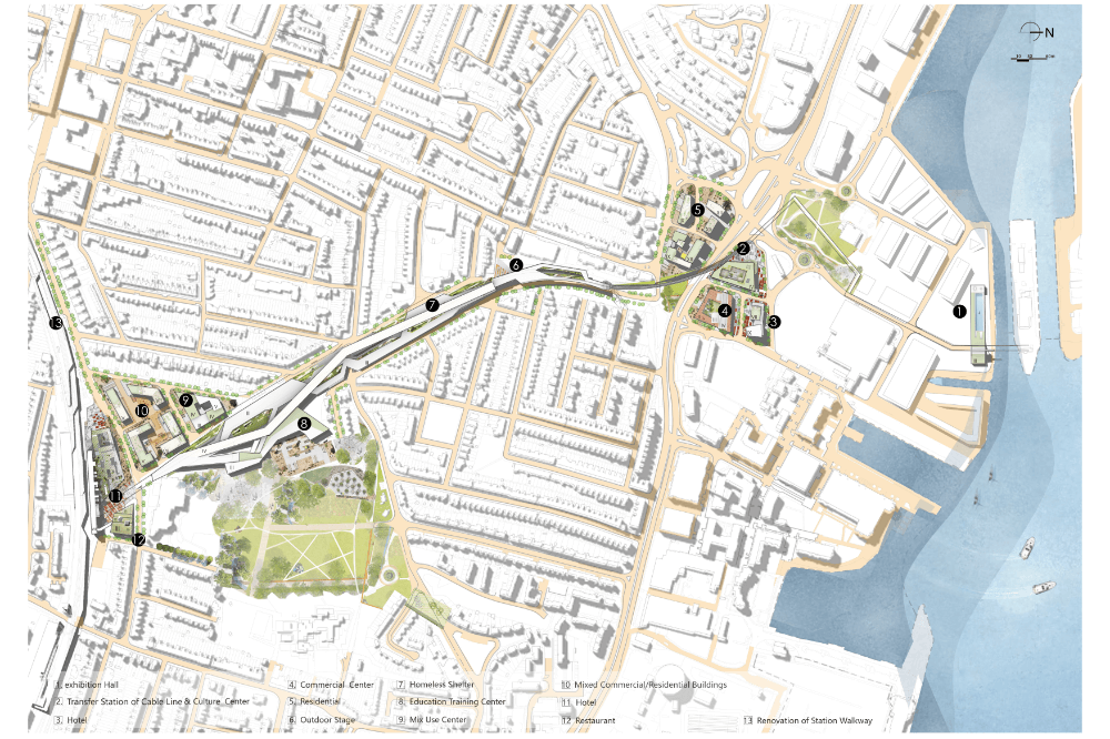 Architecture drawing of a site map.
