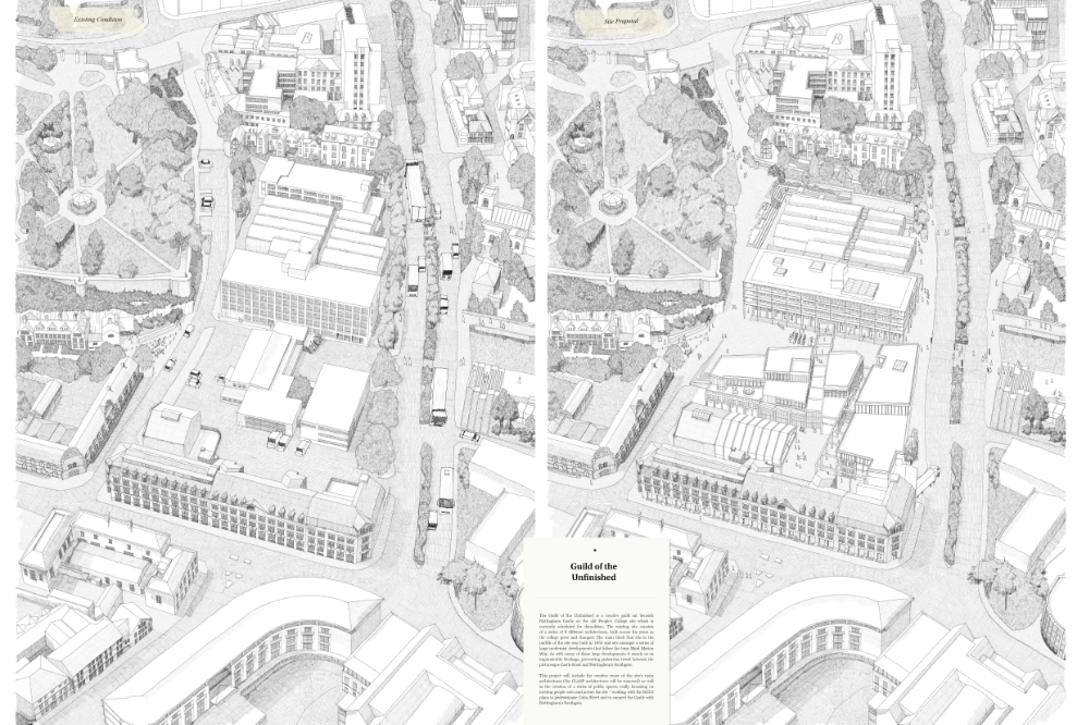 Architecture drawing of a site map.