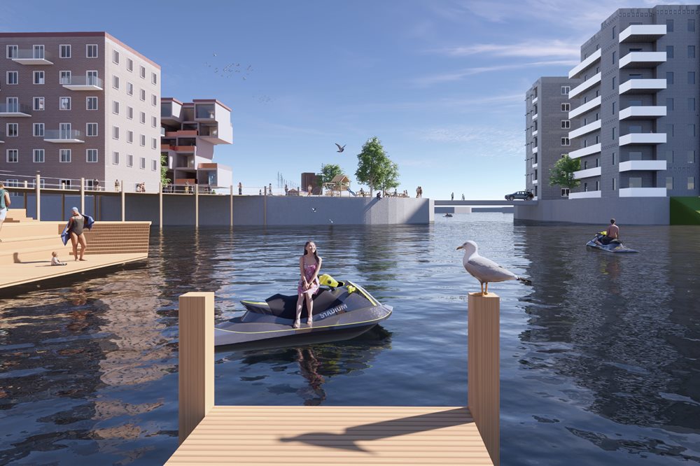 Three houses on a housing estate.