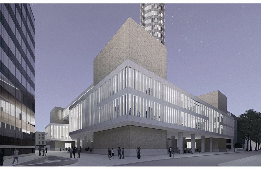 Architecture drawing of the approach from Oxford street.