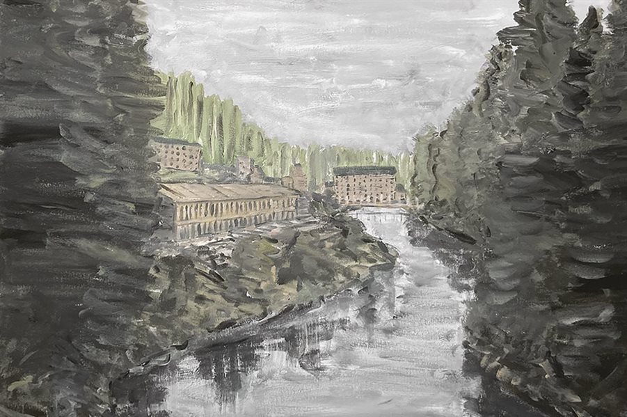 Architecture drawing of a view from the River Clyde