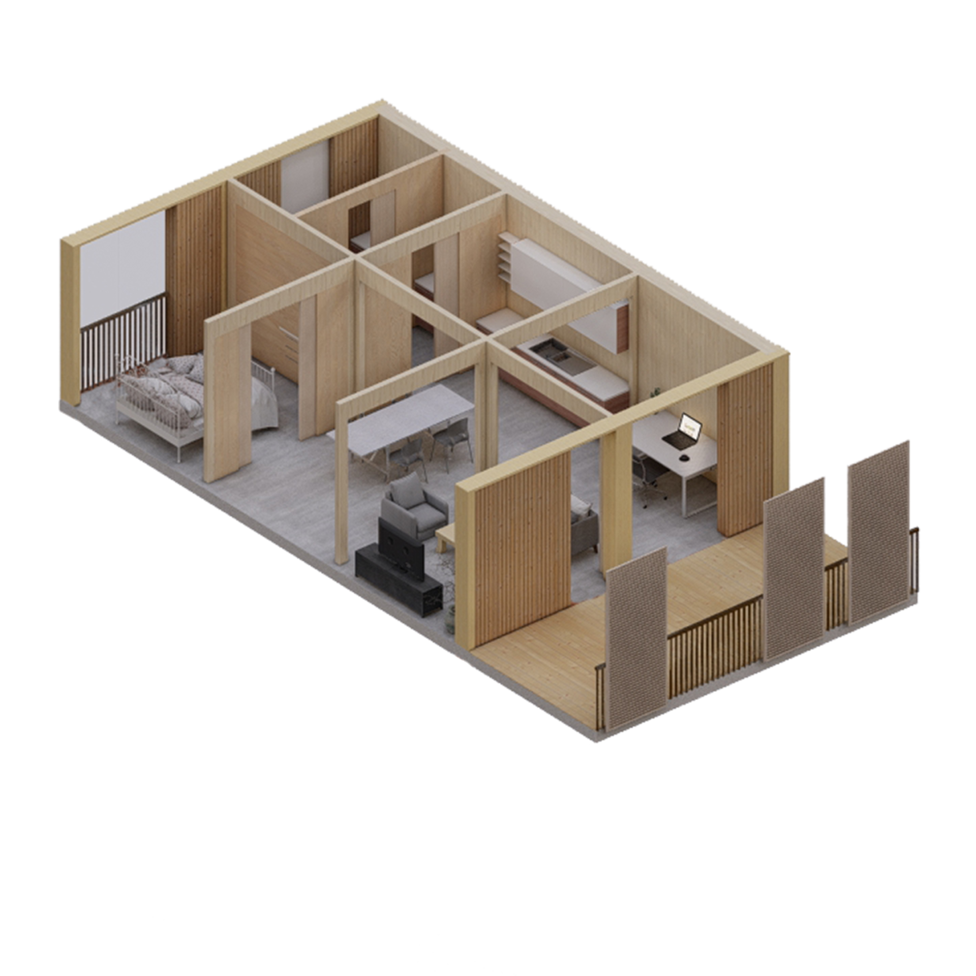 Interior axo of the building