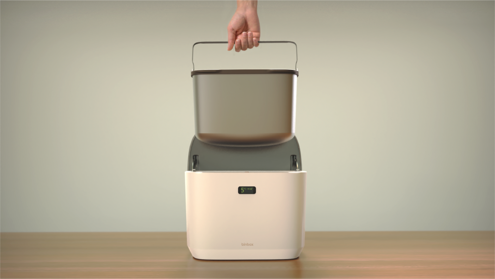 Binbox image 3 a front-facing image showing the ease of removing the bin