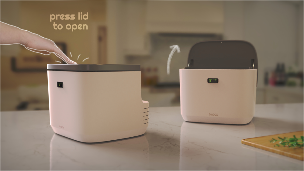 Binbox image 4 showing the lid press to open function