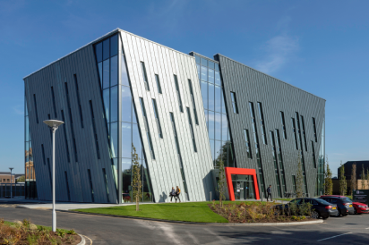 An exterior shot of the university's Research Acceleration and Demonstration building