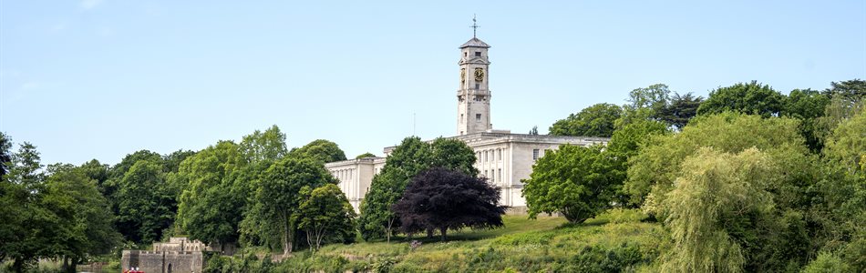 Trent building photographed from a distance.
