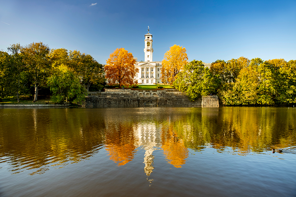 the lake in front of Trent building
