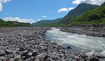 rocks and river