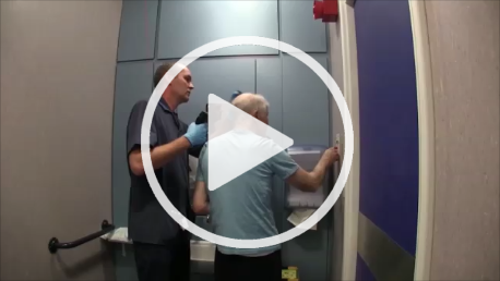 Medical practitioner with a dementia patient