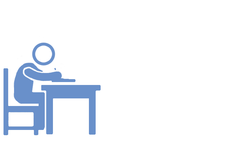 Icon of a man at desk