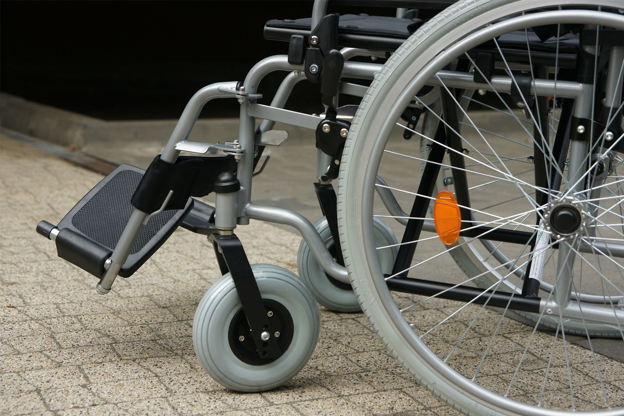 close up of a wheelchair