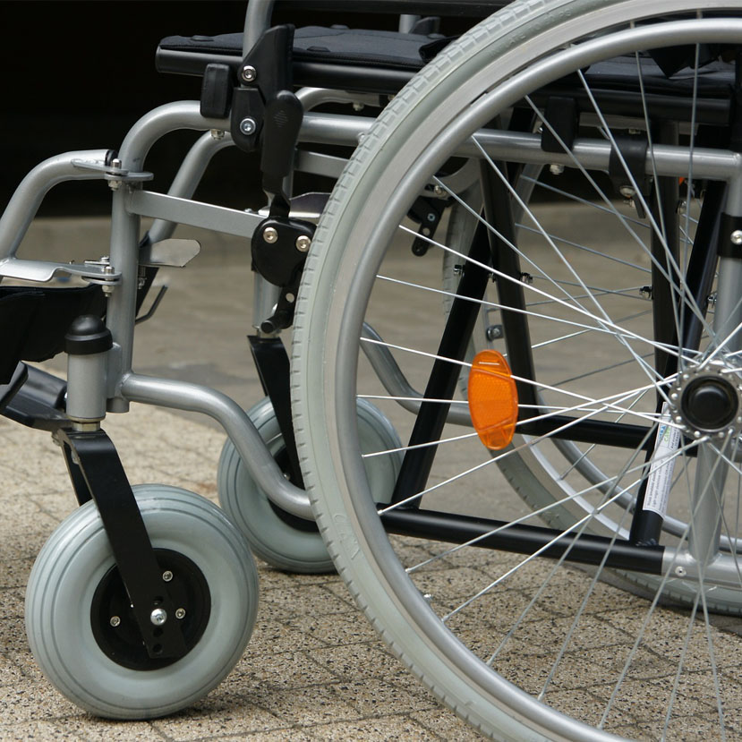 close up of a wheelchair