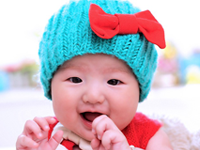 A child expressing hapiness