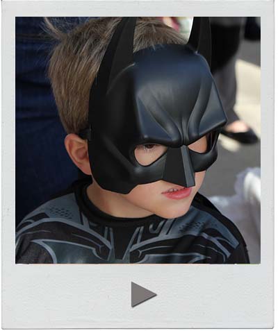 Picture of a boy dressed as batman