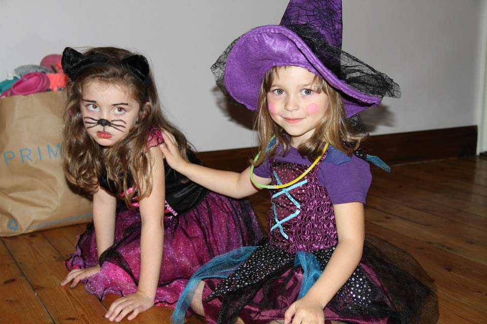 Two girls in fancy dress