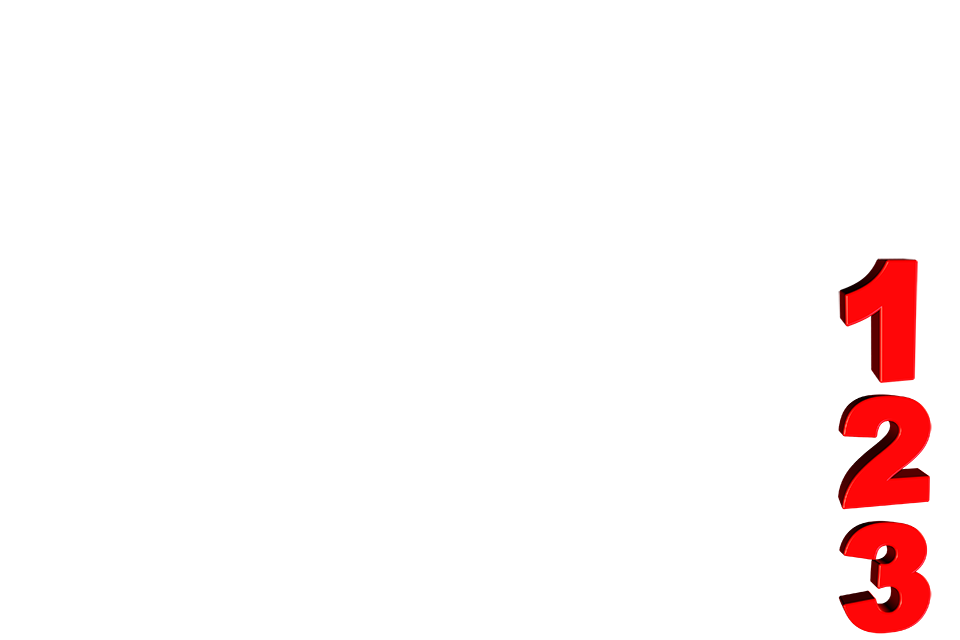 The numbers 1 2 and 3