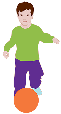 Boy playing football.