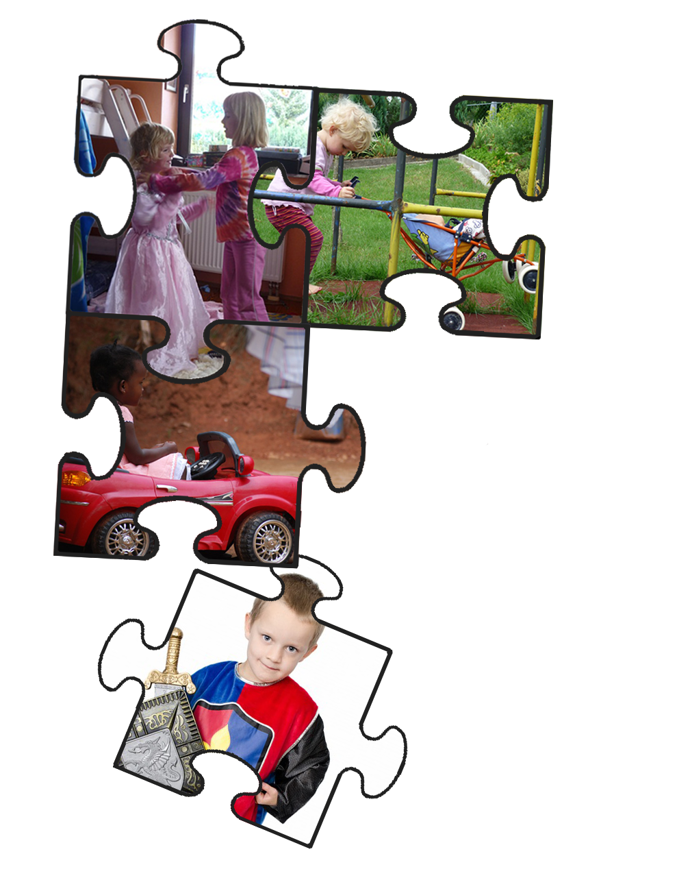 Jigsaw puzzle illustrating pretend play