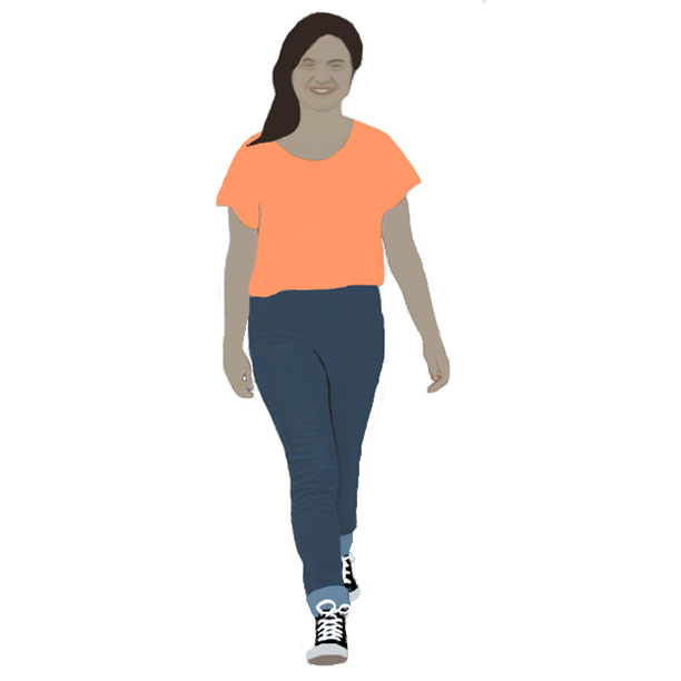 Teenage girl walking