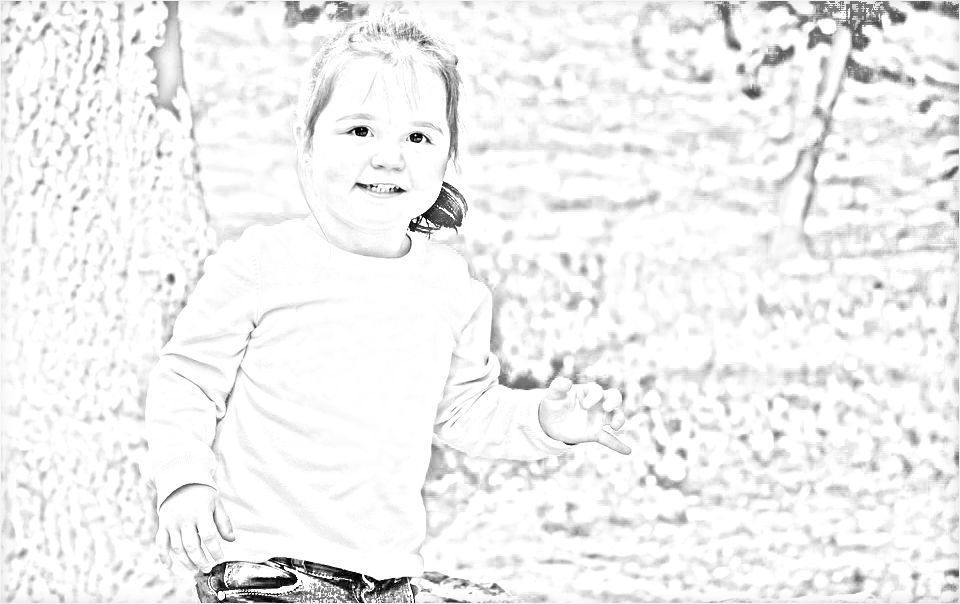 Black and white picture of a young girl