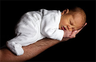 stress linked image of a baby resting