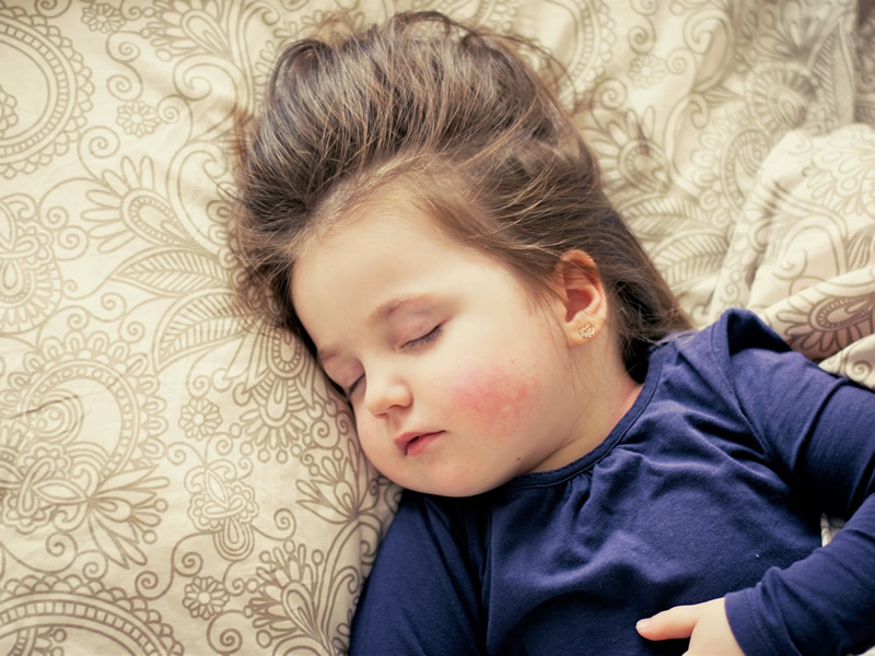 a young girl sleeping