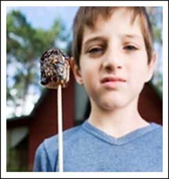 The face of a teenage boy