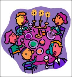 A picture of a family at a table