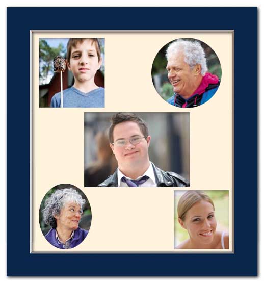 A picture frame with family members