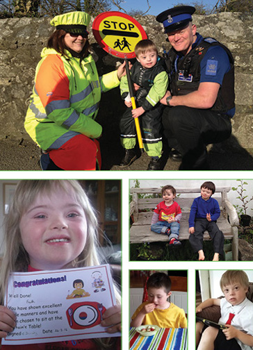 Eating breakfast at the table