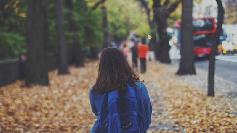 Child walking home from school