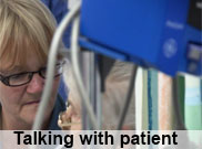 Talking with patient
