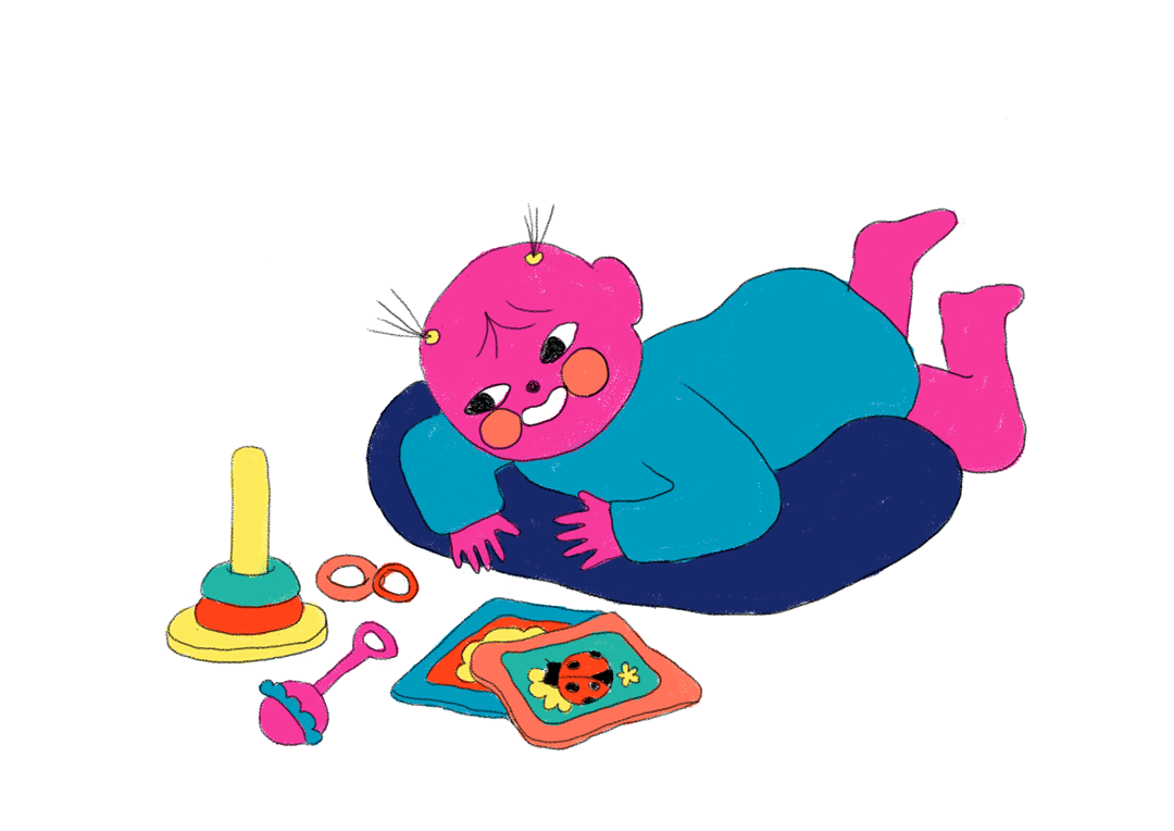 BabyGRO - baby playing on its tummy.