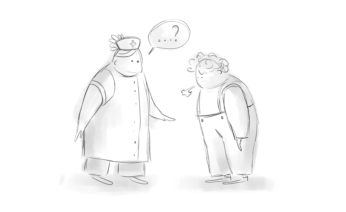 The client - an image of the client discussing care.