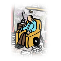 The informal carer as a relative - an image of relative as a carer sitting.