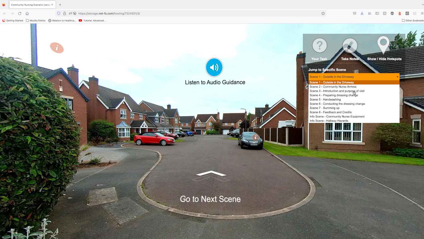 Place holder image from project for link to 360 video - Community nurse scenario.