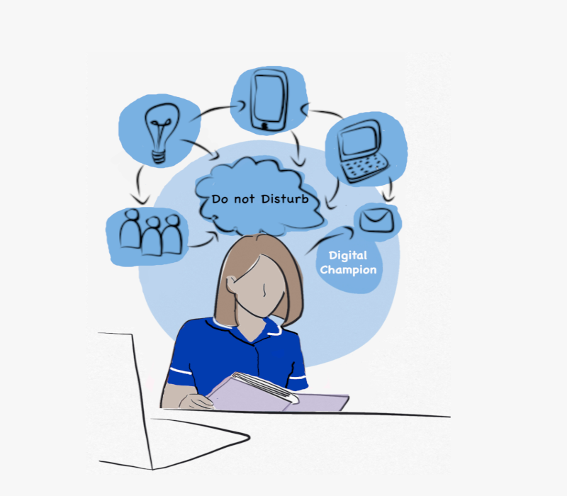 Illustration of a healthcare professional conducting a phone maternity care consulatation and a seperate image of consulataion booking options.