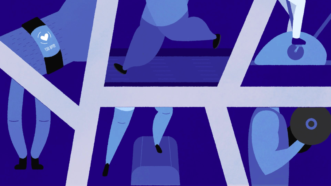 Illustration showing various activities and exercises that are implemented in a gym.