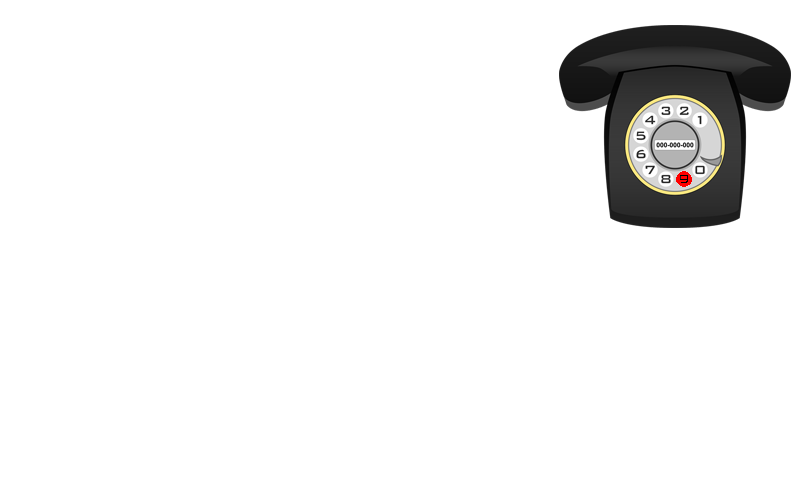 A telephone with a red number