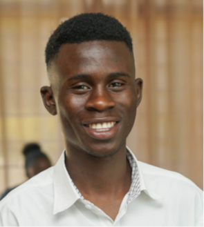 Male student asking question.