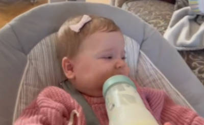 Turning head away from bottle or nipple