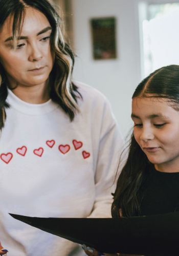 Mother with her six year old daughter