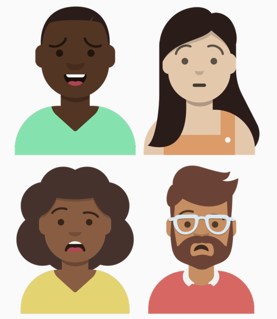 Yusef, Anna, Imaan, and Faris appearing concerned