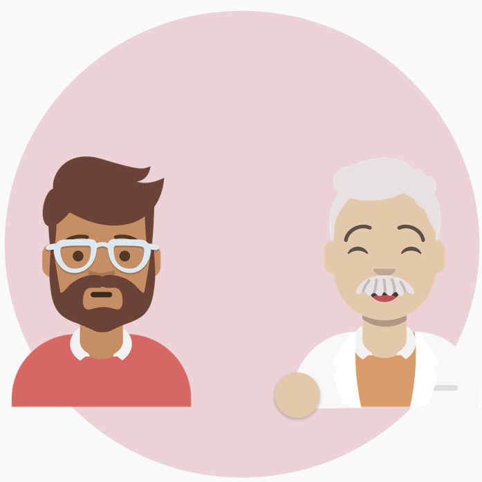 Faris having a discussion with the NGO worker.