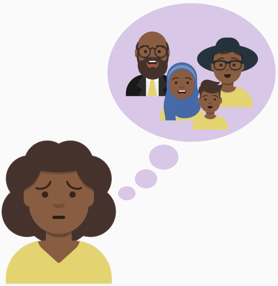 Imaan thinking about her family.