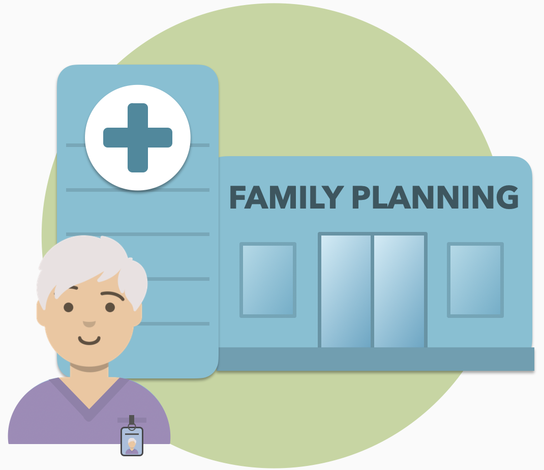 A midwife at the family planning centre.