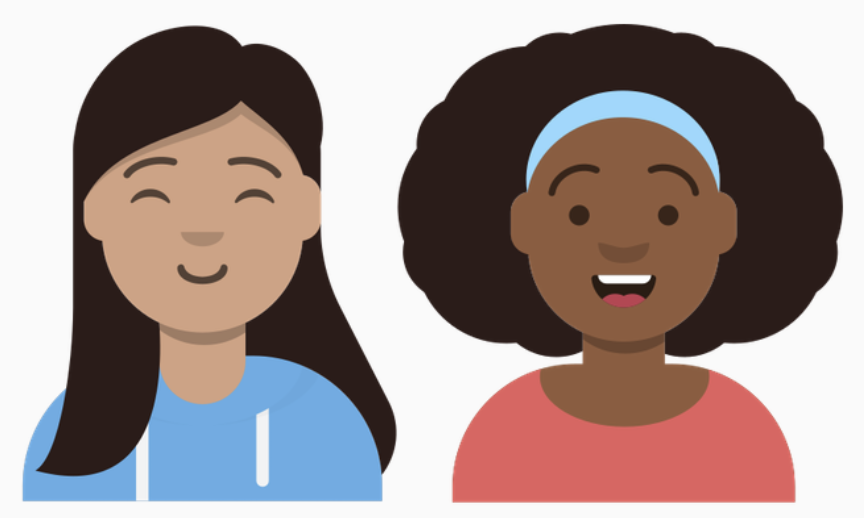 Fatim and Leticia smiling.