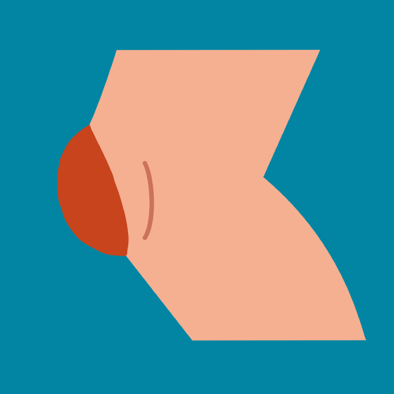 Knee flipcard showing pain