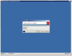 Computer network login prompt.